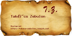 Takács Zebulon névjegykártya